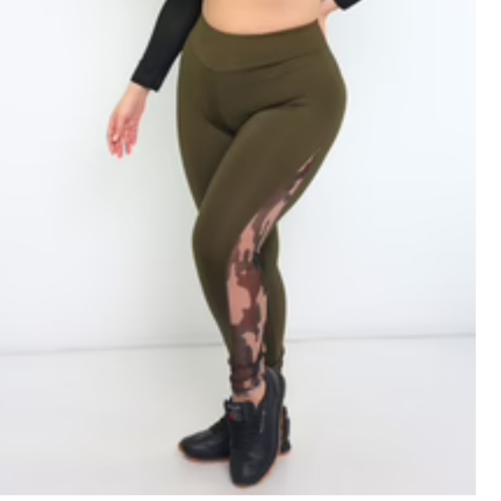 Rebdolls "Without Me" Mesh Camo High Waisted Leggings